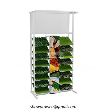 Custom garden shop metal artificial grass sample rack