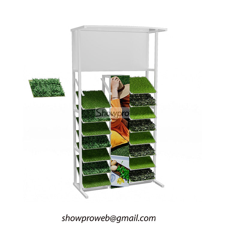 Custom garden shop metal artificial grass sample rack