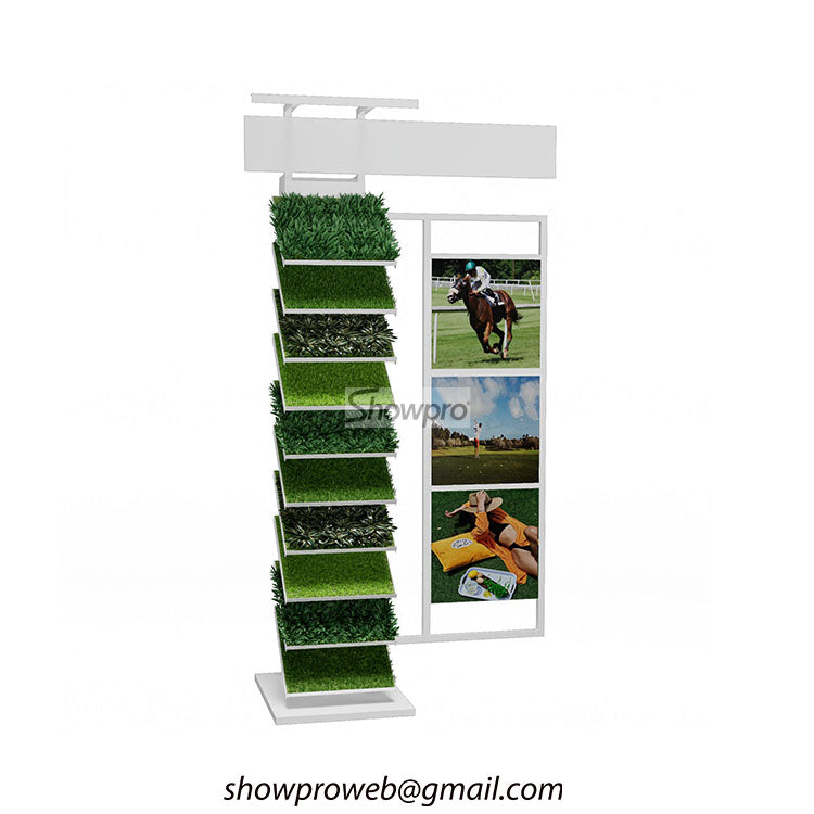 Retail grass display rack artificial grass displays for trade shows