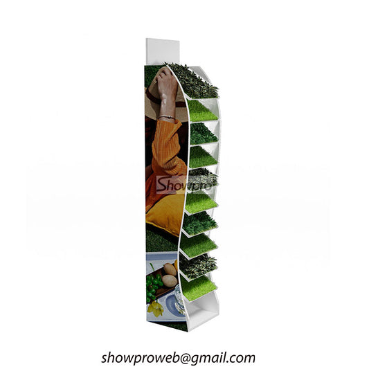 Retail artificial turf display stand fake grass displays
